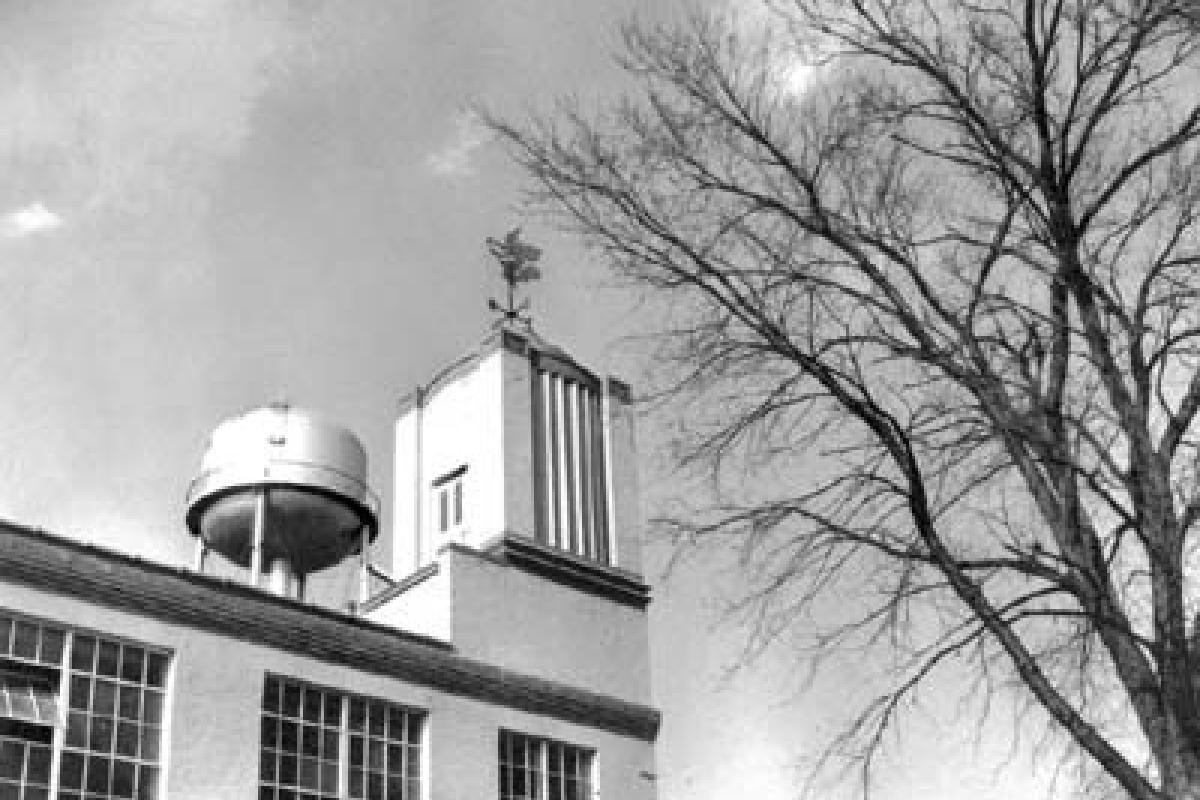 E.E. Dickinson Distillery, 1955, where witch hazel was made. The weather vane, in the shape of a witch, has since been stolen.